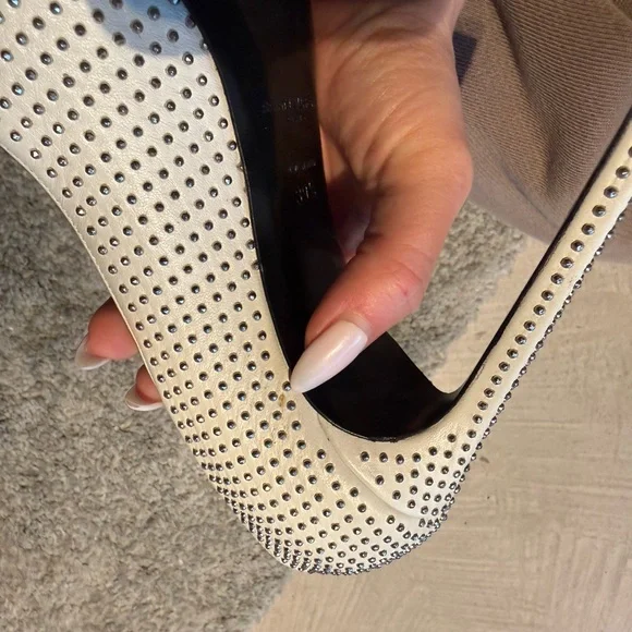 Saint Laurent White Studded Heels - Picture 10 of 10